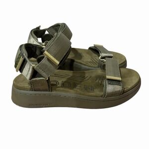 Woden sandals Olive Green Size 5 Adjustable Straps Gold Accents Athletic